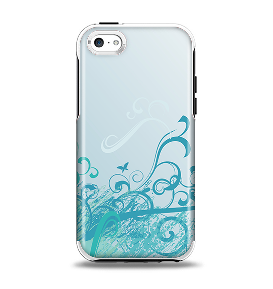 The Escaping Butterfly Floral Apple iPhone 5c Otterbox Symmetry Case Skin Set