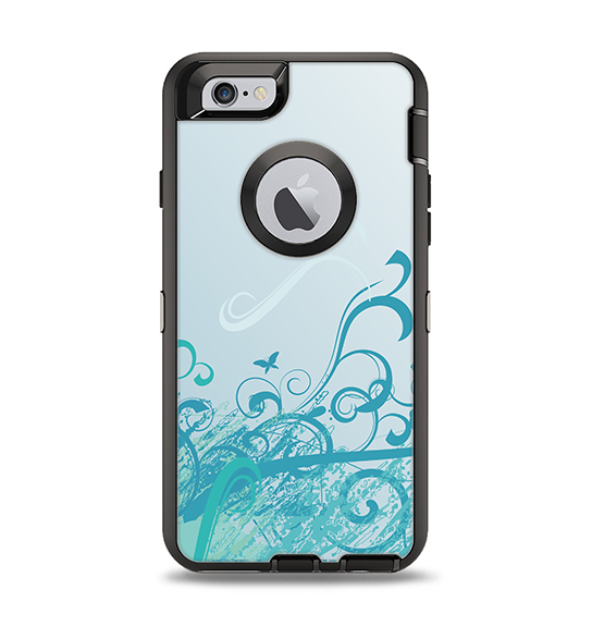 The Escaping Butterfly Floral Apple iPhone 6 Otterbox Defender Case Skin Set