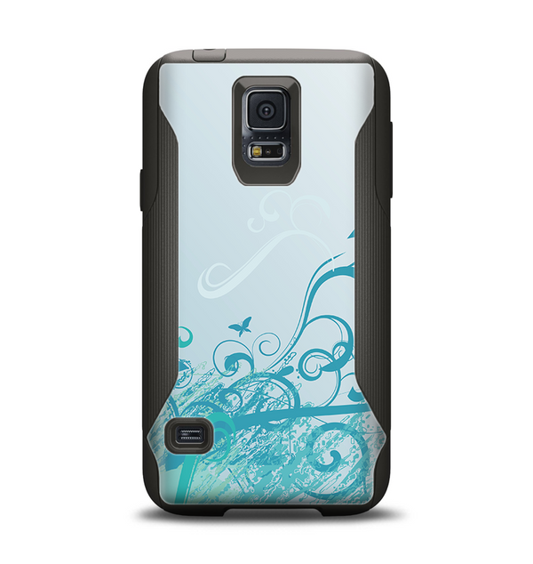 The Escaping Butterfly Floral Samsung Galaxy S5 Otterbox Commuter Case Skin Set