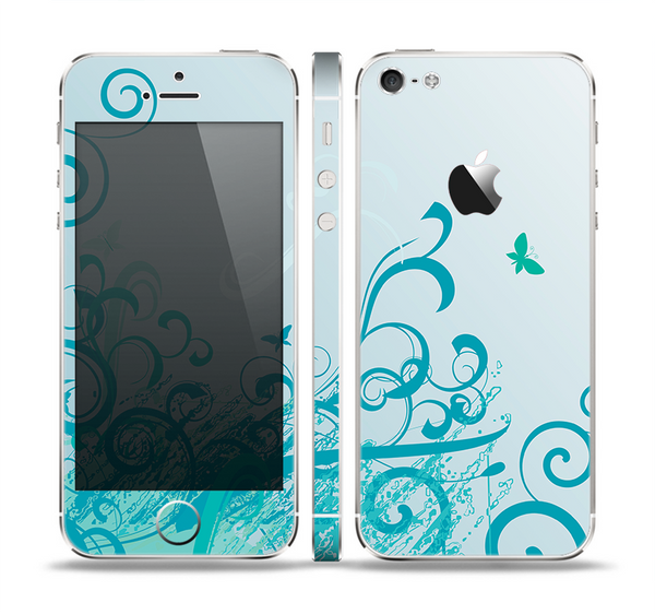 The Escaping Butterfly Floral Skin Set for the Apple iPhone 5