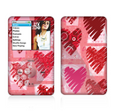 The Etched Heart Layer Pattern Skin For The Apple iPod Classic