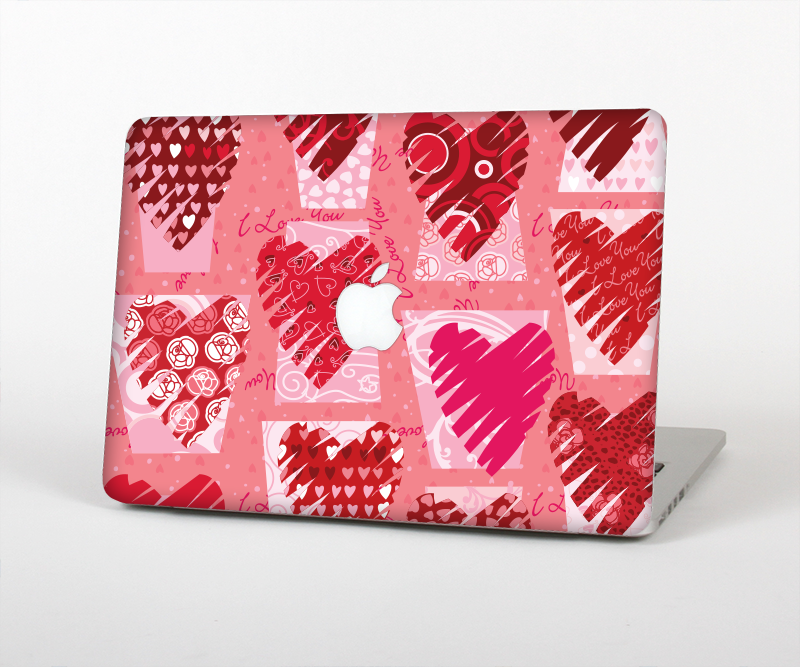 The Etched Heart Layer Pattern Skin Set for the Apple MacBook Air 13"