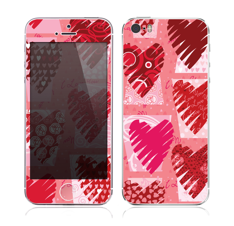 The Etched Heart Layer Pattern Skin for the Apple iPhone 5s