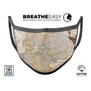 The European Map of Royalty  - Made in USA Mouth Cover Unisex Anti-Dust Cotton Blend Reusable & Washable Face Mask with Adjustable Sizing for Adult or Child