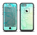 The Faded Blue & Green Subtle Floral Apple iPhone 6/6s LifeProof Fre Case Skin Set