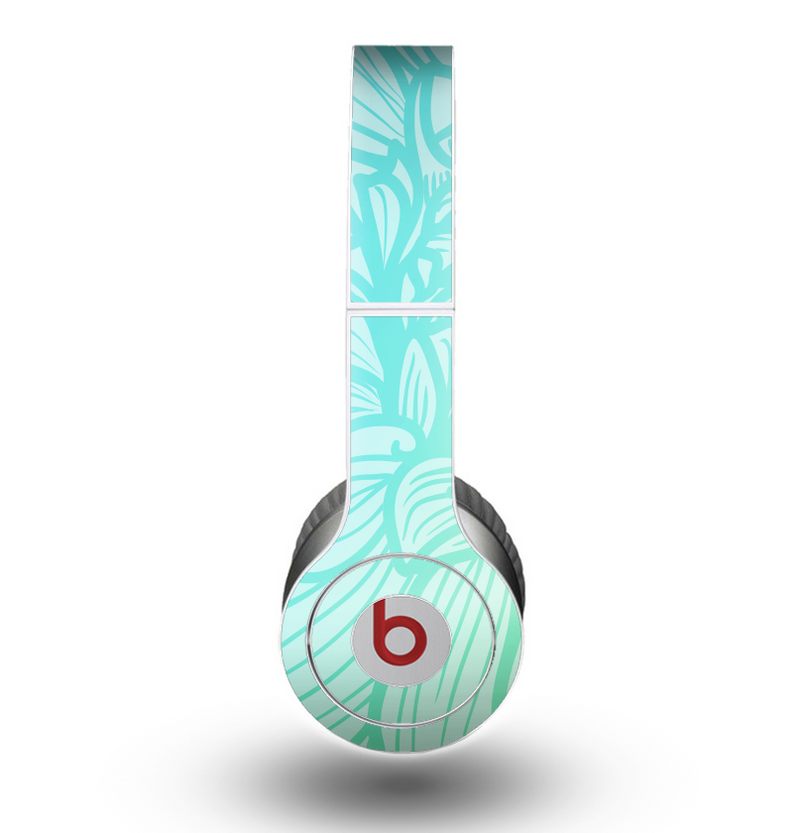 The Faded Blue & Green Subtle Floral Skin for the Beats by Dre Original Solo-Solo HD Headphones