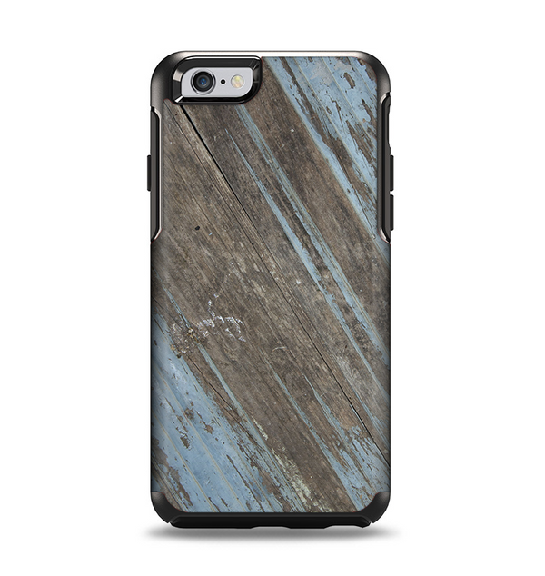 The Faded Blue Paint on Wood Apple iPhone 6 Otterbox Symmetry Case Skin Set