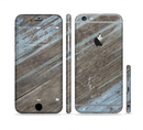 The Faded Blue Paint on Wood Sectioned Skin Series for the Apple iPhone 6s Plus