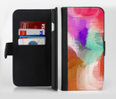 The Faded Neon Painted Hearts Ink-Fuzed Leather Folding Wallet Credit-Card Case for the Apple iPhone 6/6s, 6/6s Plus, 5/5s and 5c