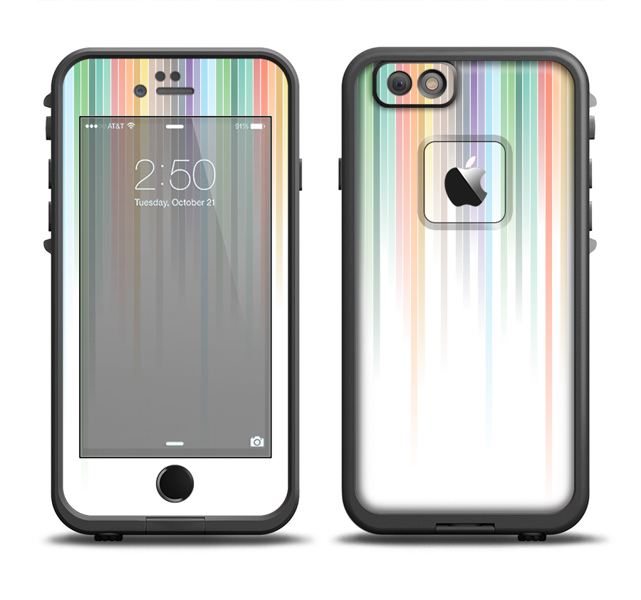 the faded pastel colorstripes Apple iPhone 6/6s Plus LifeProof Fre Case Skin Set DesignSkinz