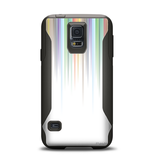 The Faded Pastel Color-Stripes Samsung Galaxy S5 Otterbox Commuter Case Skin Set