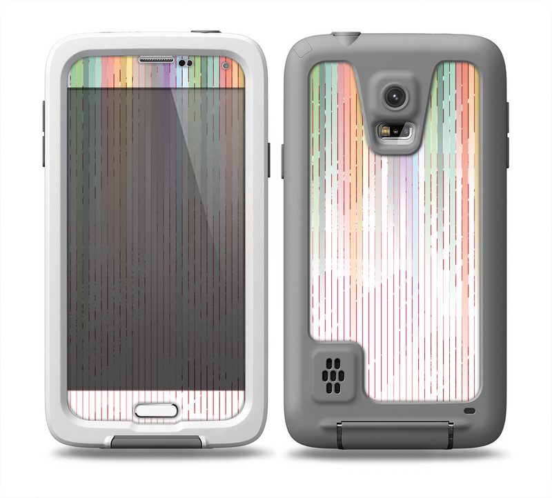 The Faded Pastel Color-Stripes Skin for the Samsung Galaxy S5 frē LifeProof Case