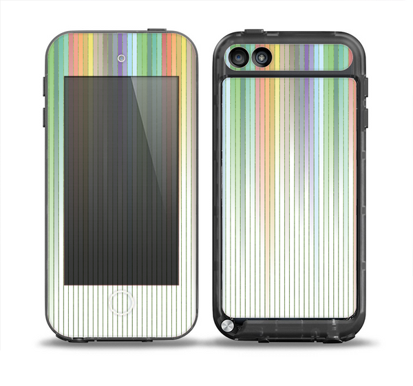 The Faded Pastel Color-Stripes Skin for the iPod Touch 5th Generation frē LifeProof Case