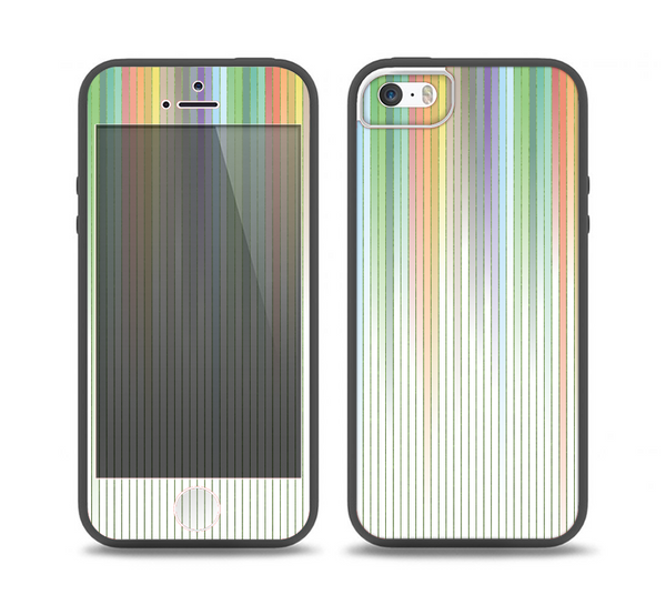 The Faded Pastel Color Stripes Skin Set for the iPhone 5-5s Skech Glow Case