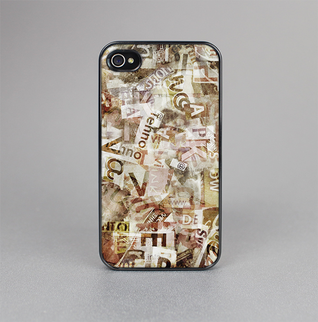 The Faded Torn Newspaper Letter Collage Skin-Sert for the Apple iPhone 4-4s Skin-Sert Case