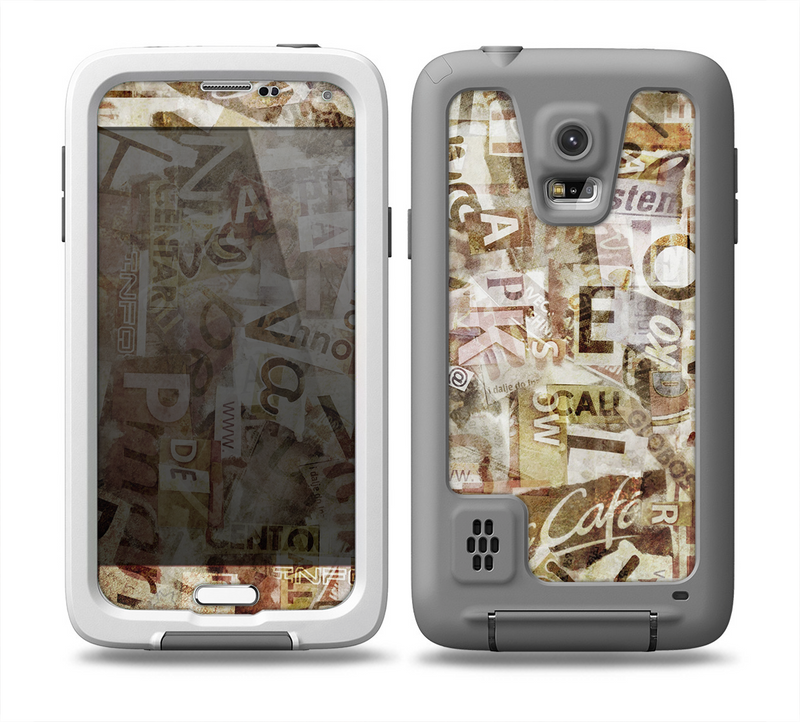 The Faded Torn Newspaper Letter Collage Skin Samsung Galaxy S5 frē LifeProof Case