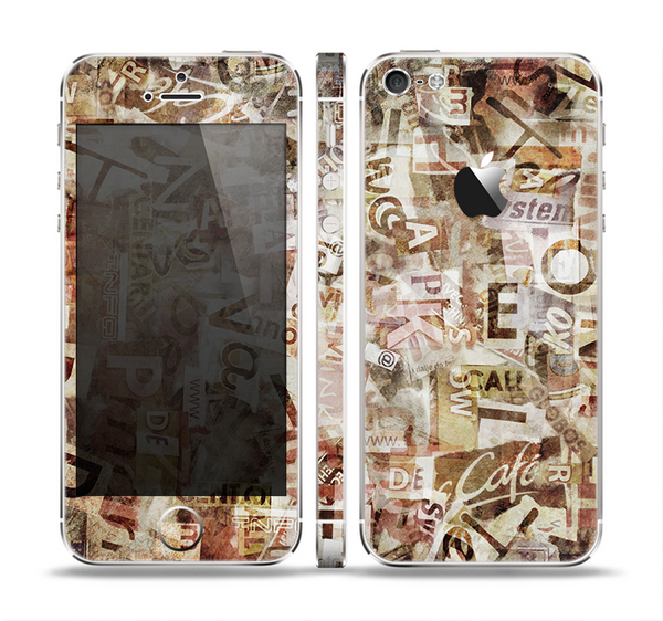 The Faded Torn Newspaper Letter Collage Skin Set for the Apple iPhone 5