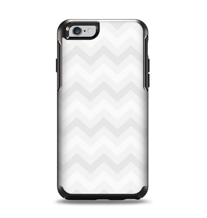 The Faded White Zigzag Chevron Pattern Apple iPhone 6 Otterbox Symmetry Case Skin Set