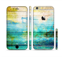 The Faded and Cracked Green Paint Sectioned Skin Series for the Apple iPhone 6s Plus