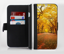 The Fall Back Road Ink-Fuzed Leather Folding Wallet Credit-Card Case for the Apple iPhone 6/6s, 6/6s Plus, 5/5s and 5c