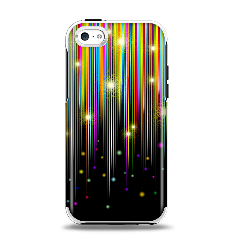 The Falling Neon Color Strips Apple iPhone 5c Otterbox Symmetry Case Skin Set