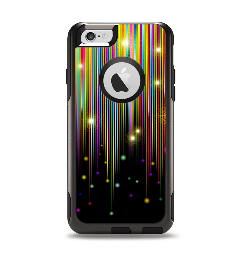 The Falling Neon Color Strips Apple iPhone 6 Otterbox Commuter Case Skin Set