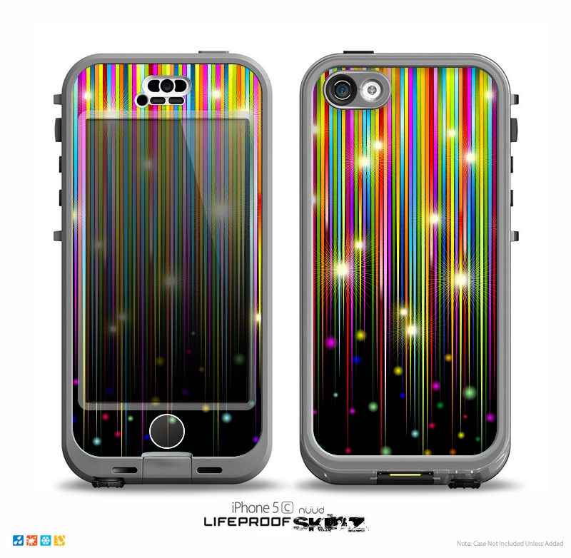 The Falling Neon Color Strips Skin for the iPhone 5c nüüd LifeProof Case