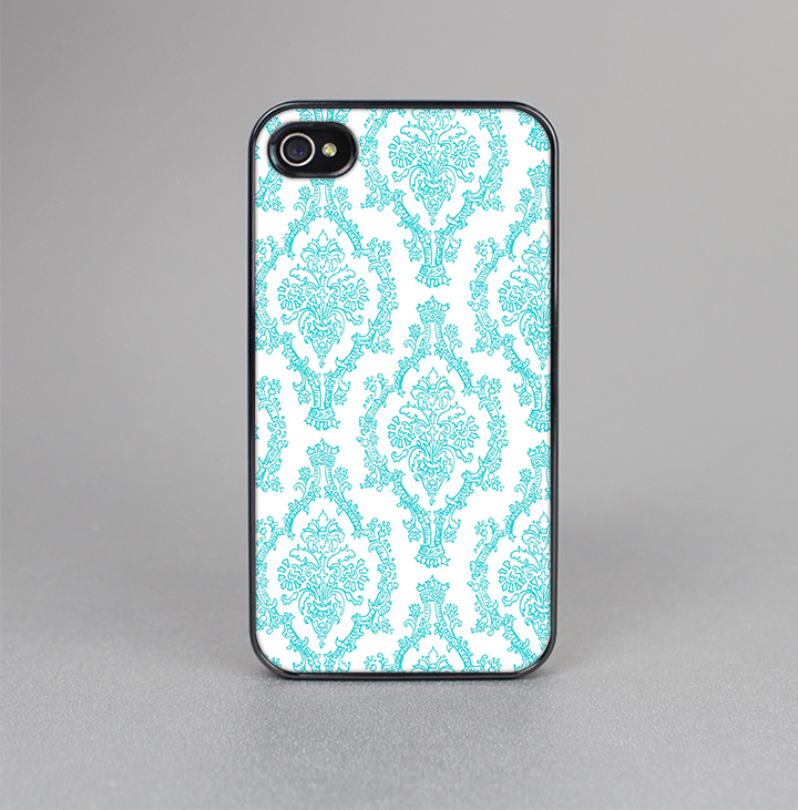 The Fancy Laced Turquiose & White Pattern Skin-Sert for the Apple iPhone 4-4s Skin-Sert Case