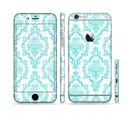 The Fancy Laced Turquiose & White Pattern Sectioned Skin Series for the Apple iPhone 6s Plus