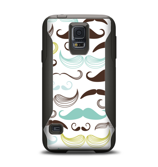 The Fashion Mustache Variety On White Samsung Galaxy S5 Otterbox Commuter Case Skin Set
