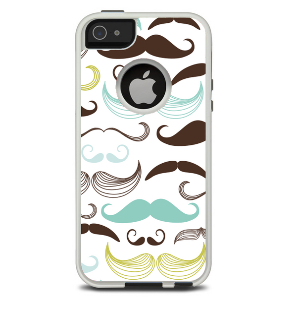 The Fashion Mustache Variety On White Skin For The iPhone 5-5s Otterbox Commuter Case