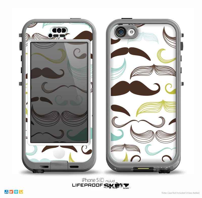 The Fashion Mustache Variety On White Skin for the iPhone 5c nüüd LifeProof Case