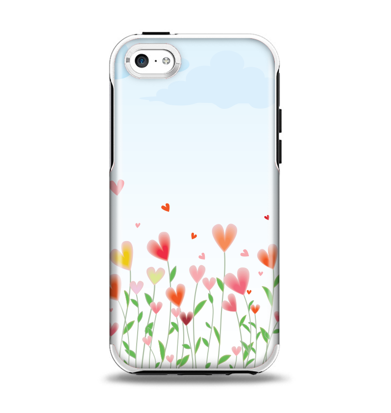 The Field of Blooming Hearts Apple iPhone 5c Otterbox Symmetry Case Skin Set