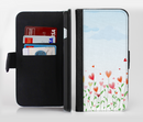 The Field of Blooming Hearts Ink-Fuzed Leather Folding Wallet Credit-Card Case for the Apple iPhone 6/6s, 6/6s Plus, 5/5s and 5c