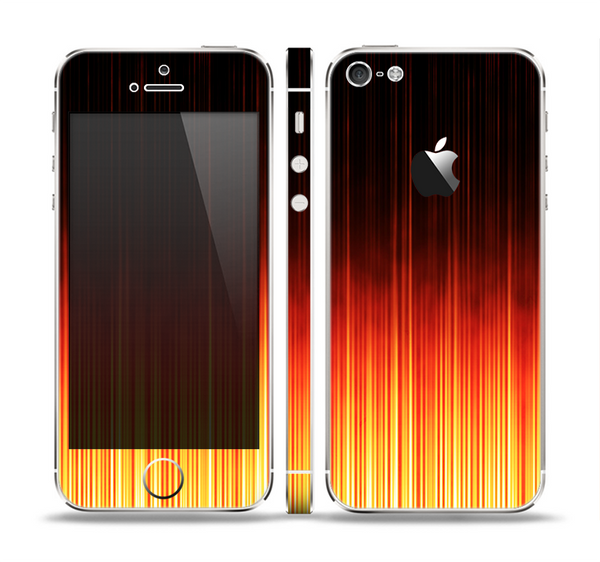 The Fiery Glowing Gradient Stripes Skin Set for the Apple iPhone 5