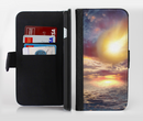 The Fiery Metorite Ink-Fuzed Leather Folding Wallet Credit-Card Case for the Apple iPhone 6/6s, 6/6s Plus, 5/5s and 5c