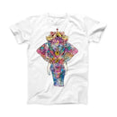 The Flourished Sacred Elephant ink-Fuzed Front Spot Graphic Unisex Soft-Fitted Tee Shirt