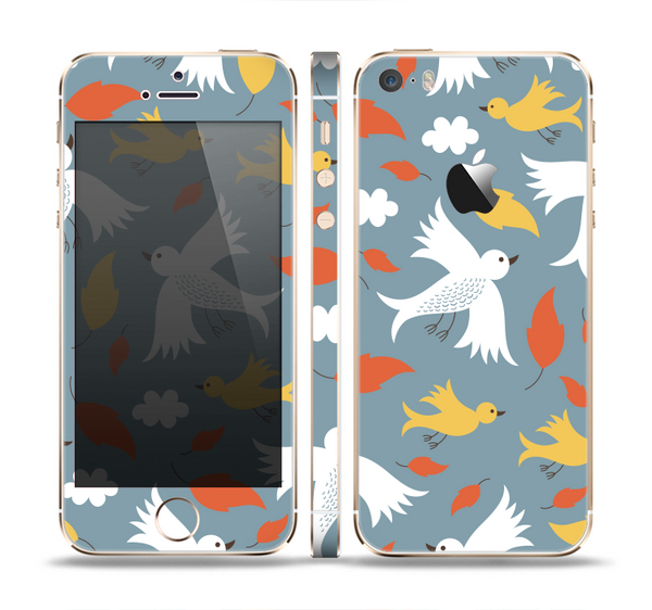 The Flying Vector Birds Pattern Skin Set for the Apple iPhone 5s