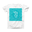 The Follow Your Heart Feathers ink-Fuzed Front Spot Graphic Unisex Soft-Fitted Tee Shirt