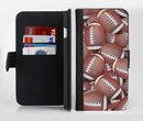 The Football Overlay Ink-Fuzed Leather Folding Wallet Credit-Card Case for the Apple iPhone 6/6s, 6/6s Plus, 5/5s and 5c