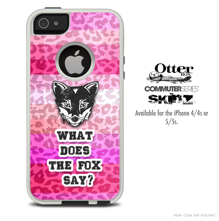 What Does The Fox Say Hot Pink Cheetah Skin For The iPhone 4-4s or 5-5s Otterbox Commuter Case