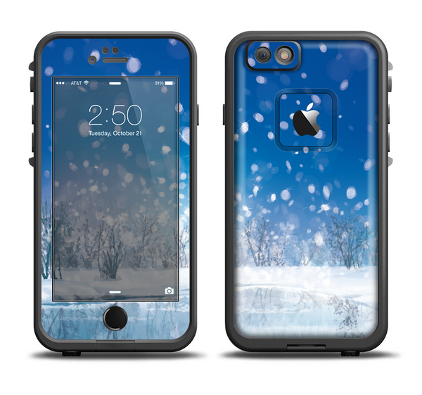 The Frozen Snowfall Pond Apple iPhone 6 LifeProof Fre Case Skin Set