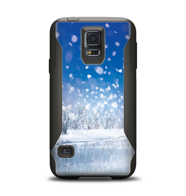 The Frozen Snowfall Pond Samsung Galaxy S5 Otterbox Commuter Case Skin Set