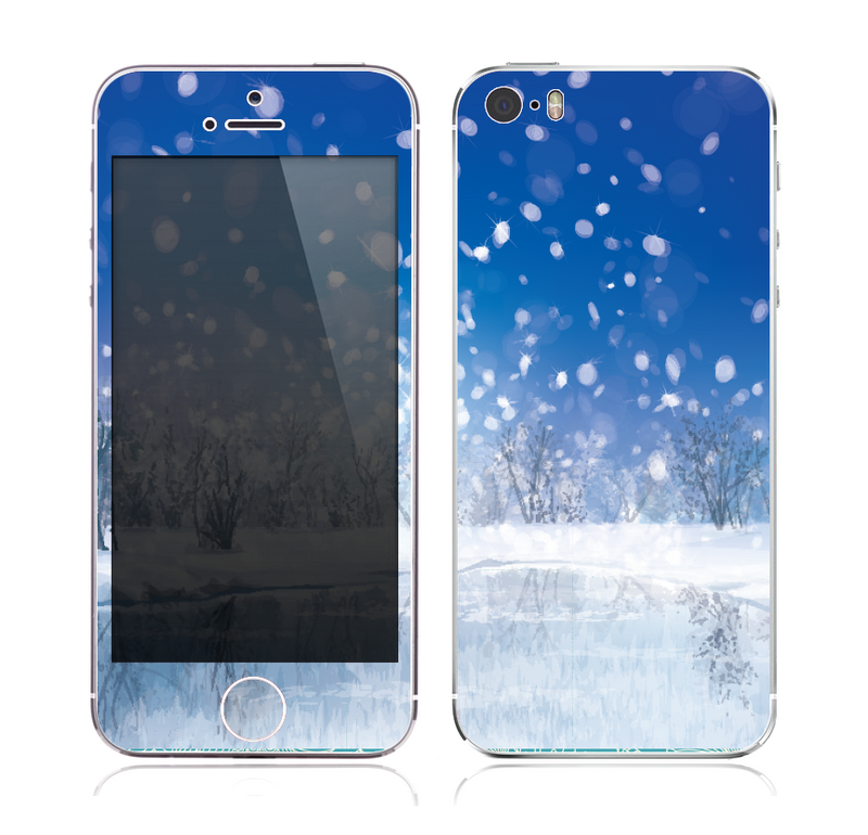 The Frozen Snowfall Pond Skin for the Apple iPhone 5s