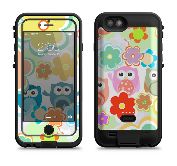 The Fun-Colored Cartoon Owls Apple iPhone 6/6s LifeProof Fre POWER Case Skin Set