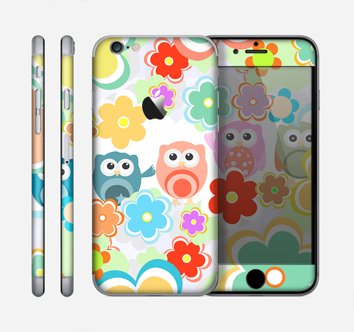 The Fun-Colored Cartoon Owls Skin for the Apple iPhone 6