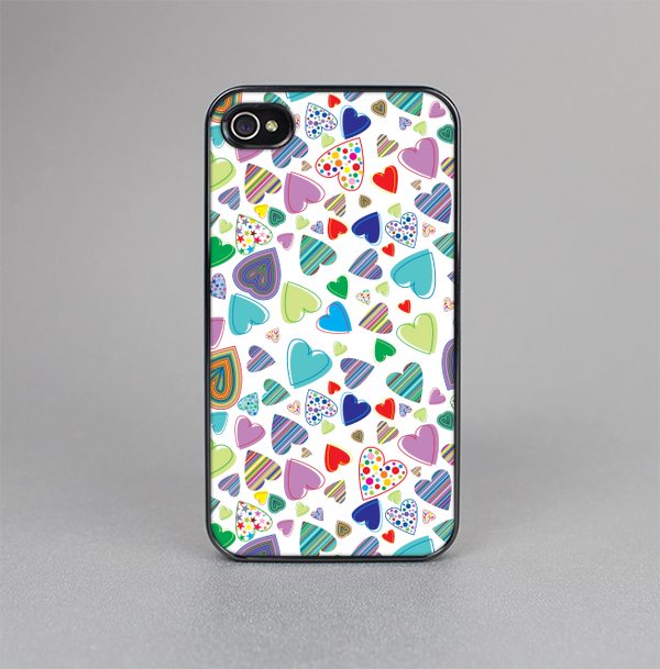 The Fun-Colored Pattern Hearts Skin-Sert for the Apple iPhone 4-4s Skin-Sert Case