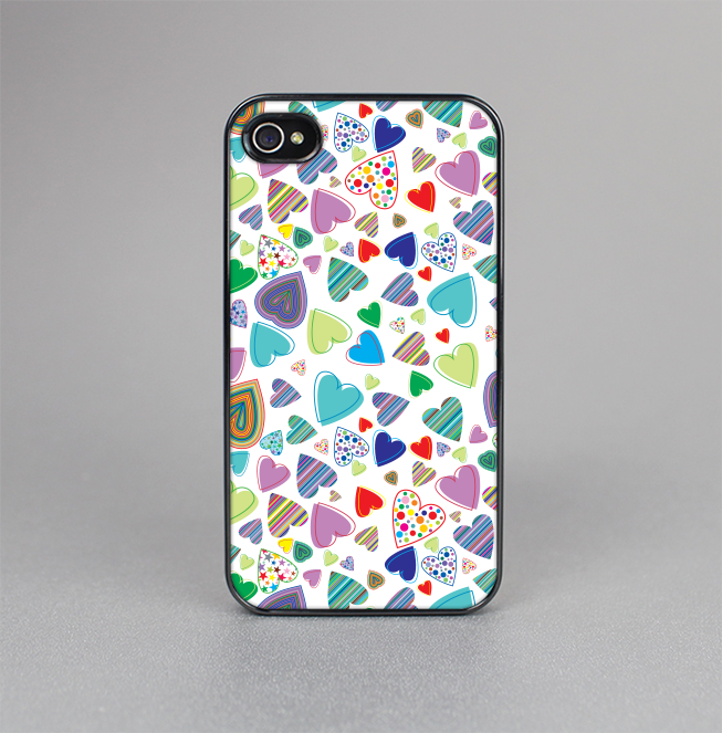 The Fun-Colored Pattern Hearts Skin-Sert for the Apple iPhone 4-4s Skin-Sert Case