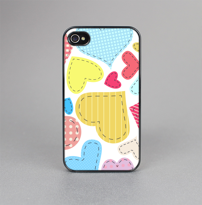 The Fun Colored Heart Patches Skin-Sert for the Apple iPhone 4-4s Skin-Sert Case