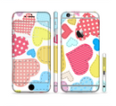 The Fun Colored Heart Patches Sectioned Skin Series for the Apple iPhone 6s Plus